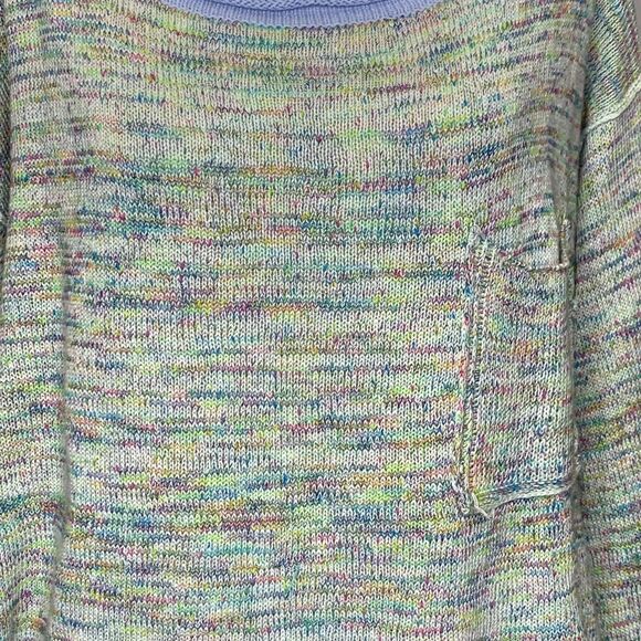 Free People Womens Prism Pullover Space Dye Sweater Cropped Beach Oversized Boho - Picture 16 of 16